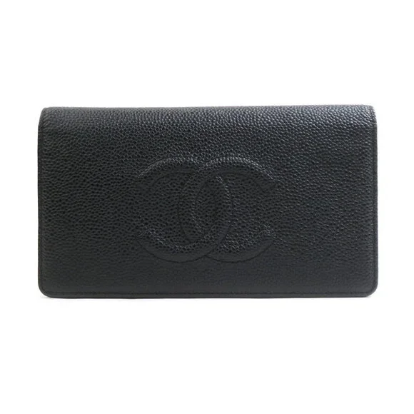 CHANEL Authentic Black Caviar Leather Wallet - Picture 1 of 5